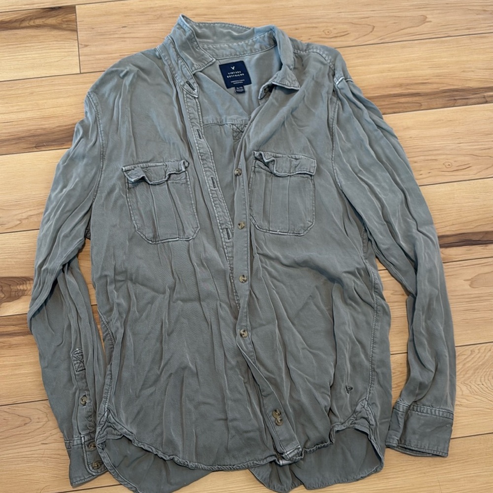 American eagle vintage boyfriend button up size xl